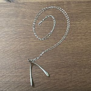 Silver Wishbone Necklace